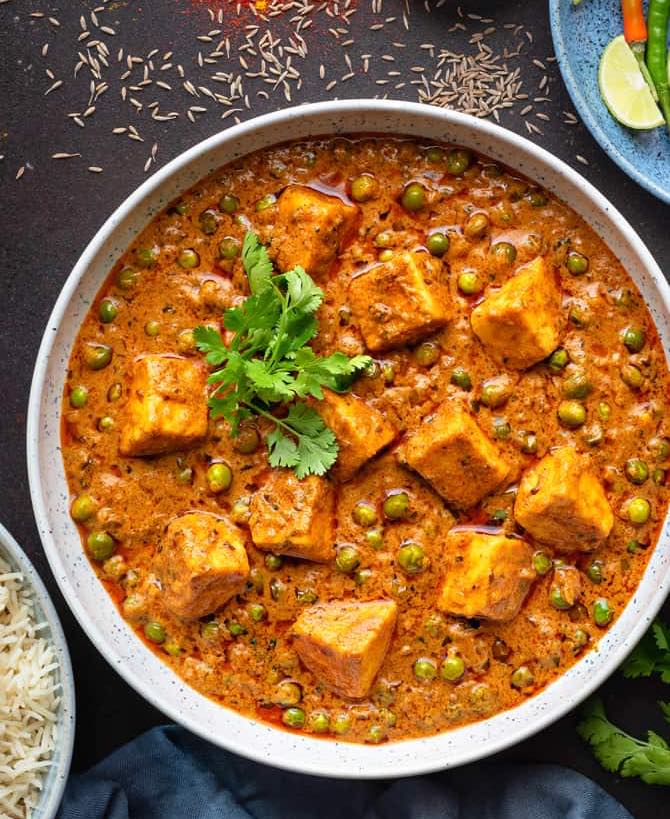 Matar Paneer Peas And Cooked Cottage Cheese 