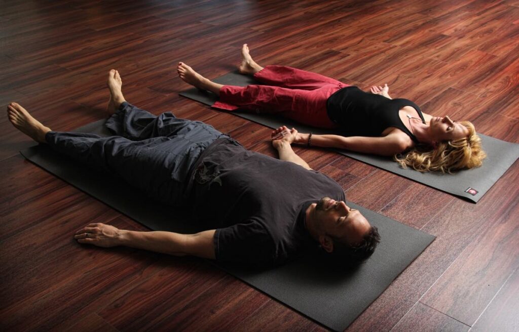 partner yoga savasana corpse pose yoga poses for two