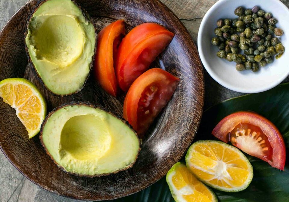 fresh avocado, tomatoes, and beans at Blue Osa Yoga Retreat & Spa in Costa Rica