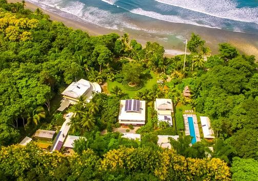 Blue Osa Yoga Retreat & Spa in Costa Rica drone image view from sky